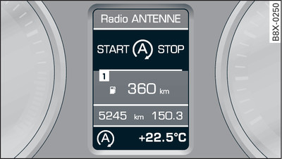 Kombiinstrument: Motor abgestellt (Stop-Phase)